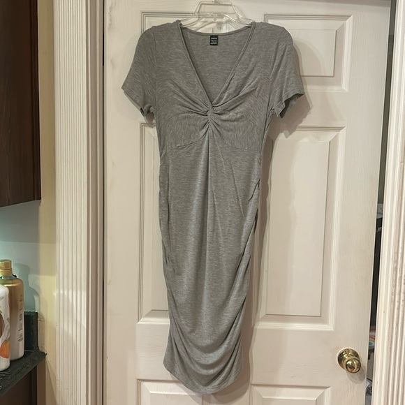 SHEIN grey maternity midi dress - Picture 1 of 6